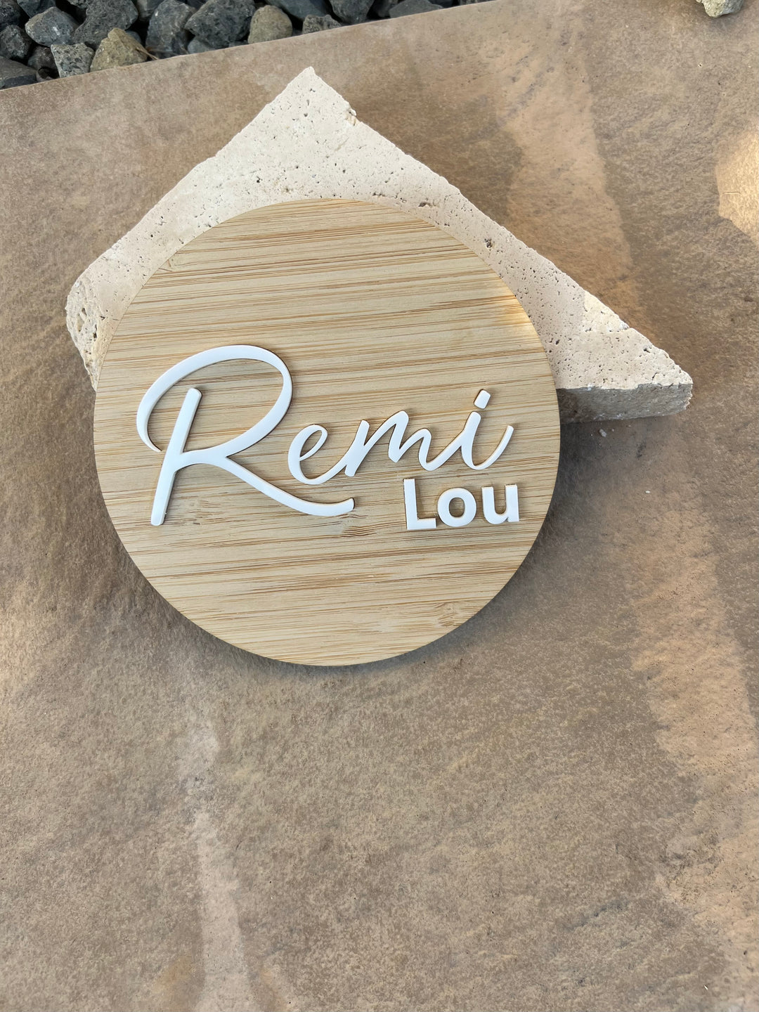 Bamboo Personalised Newborn Name Plaque