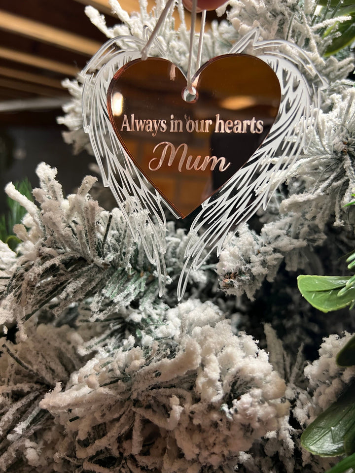Personlised Memorial Angel Wings Christmas Ornament