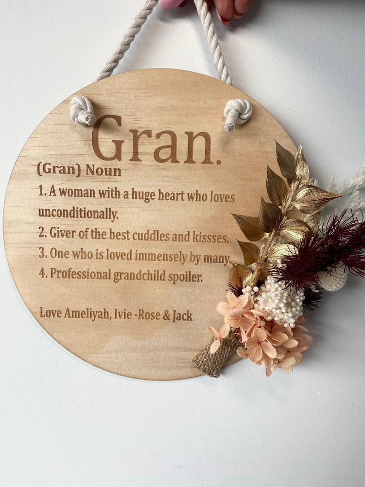 Mothers day circle/arch flower plaque
