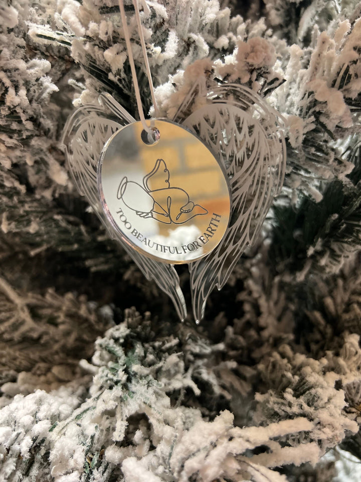 Personlised Memorial Angel Wings Christmas Ornament