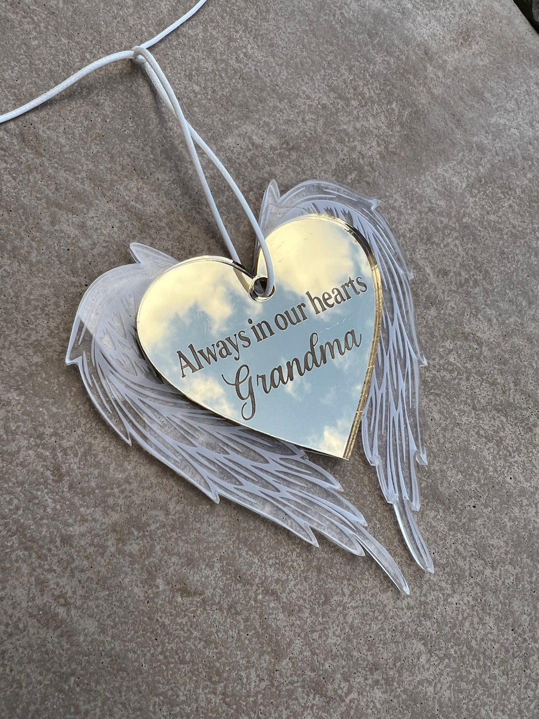 Personlised Memorial Angel Wings Christmas Ornament