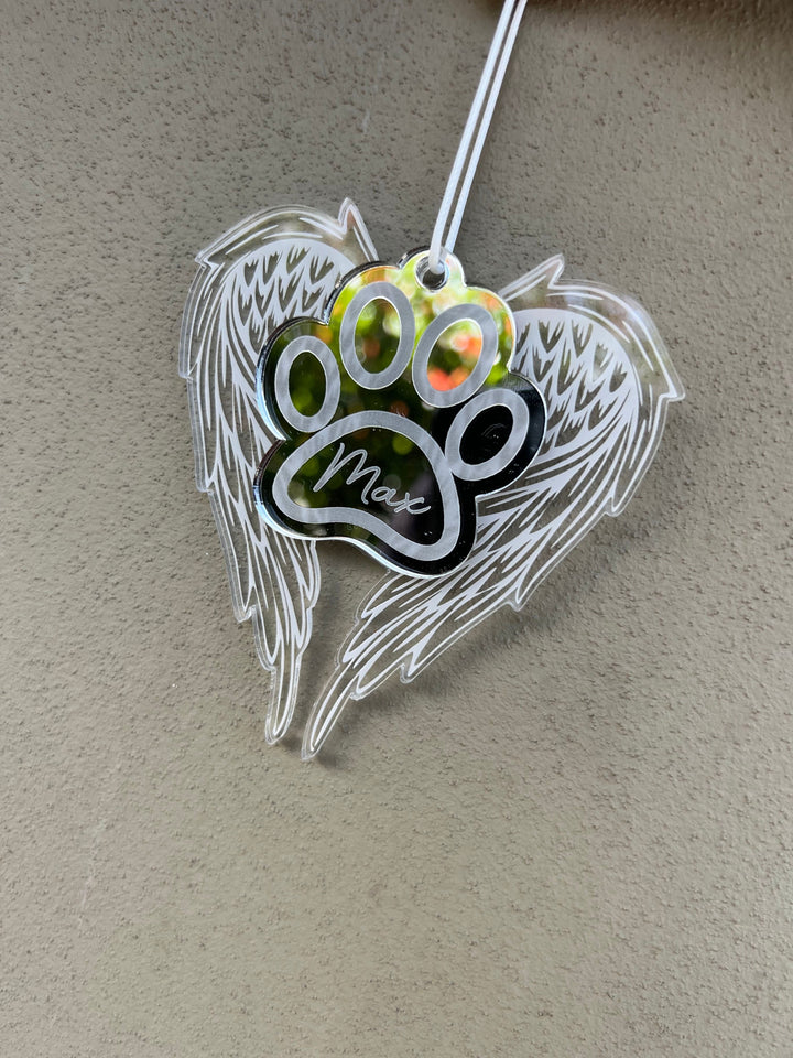 Pet Paw Memorial Mirror Ornament