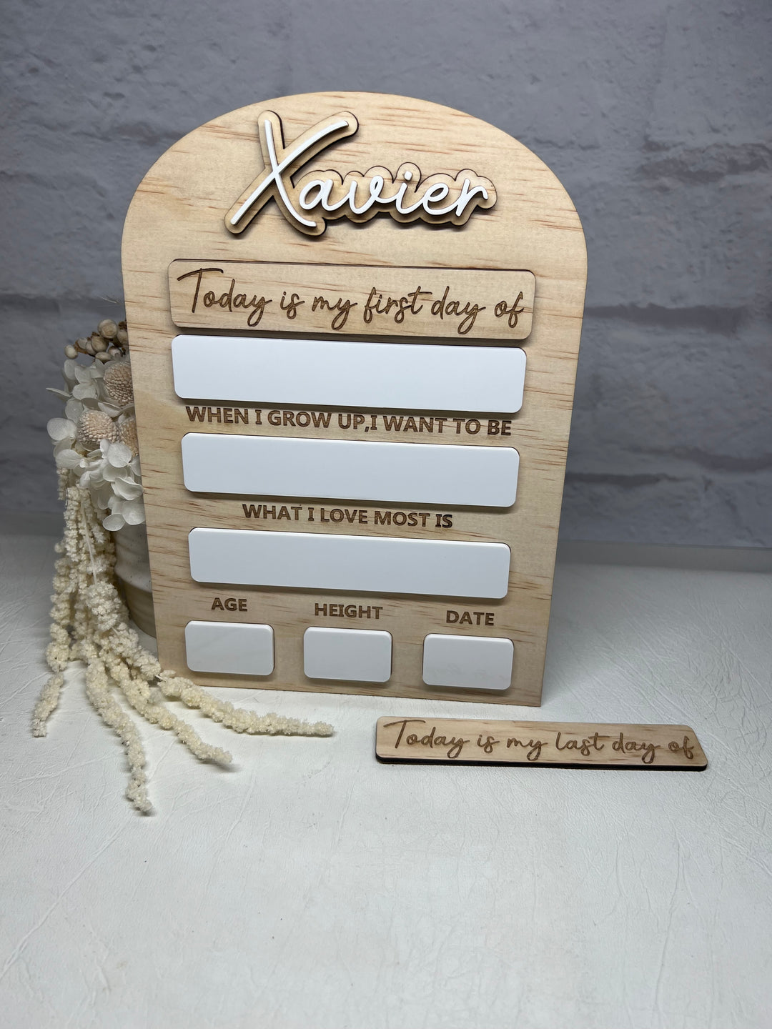 Back to school first/last day personalised board