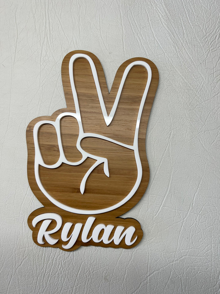 Personalised name signs (Shaka, Rocker, Gamer Peace + Soccer Ball)