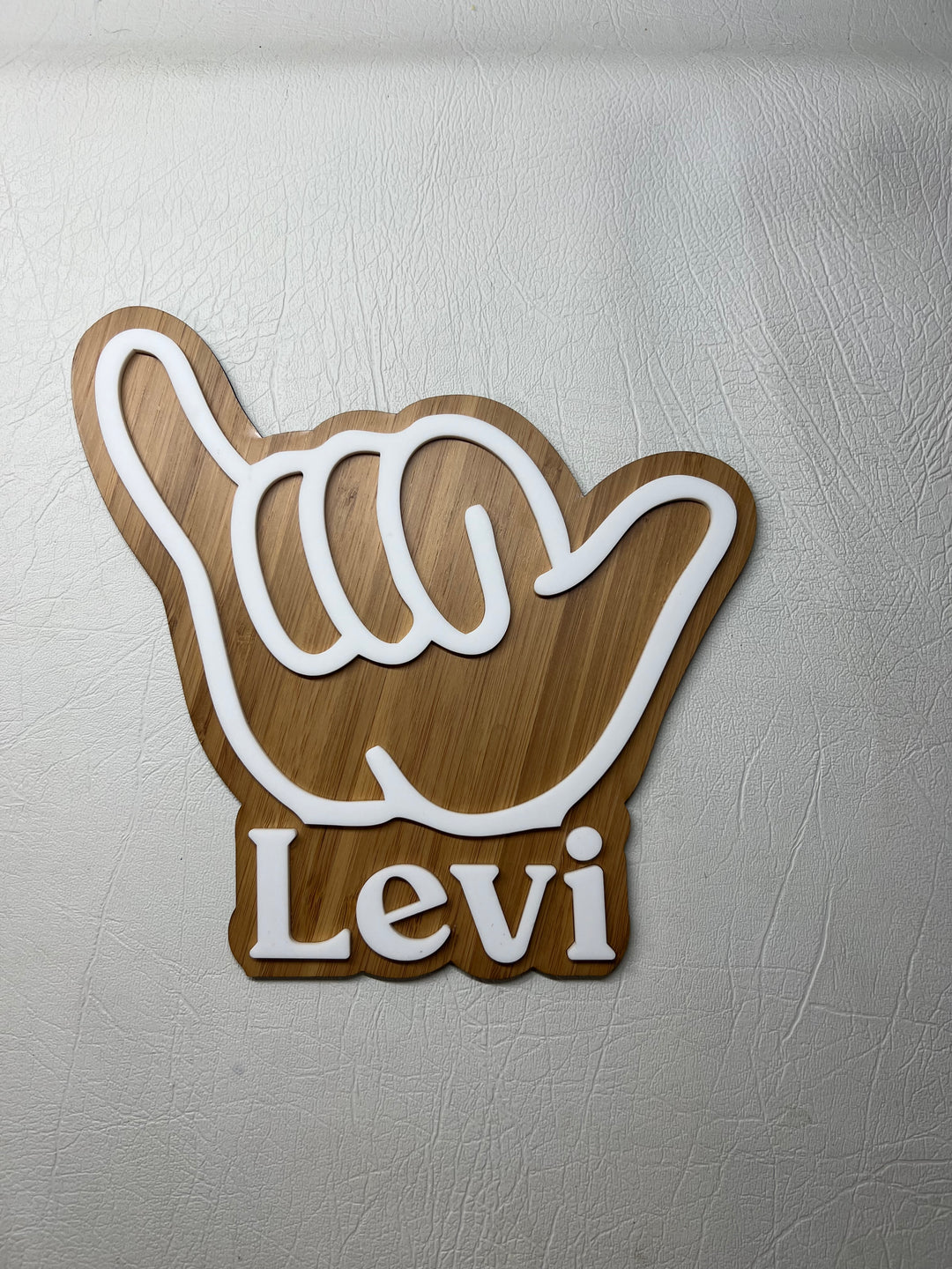Personalised name signs (Shaka, Rocker, Gamer Peace + Soccer Ball)