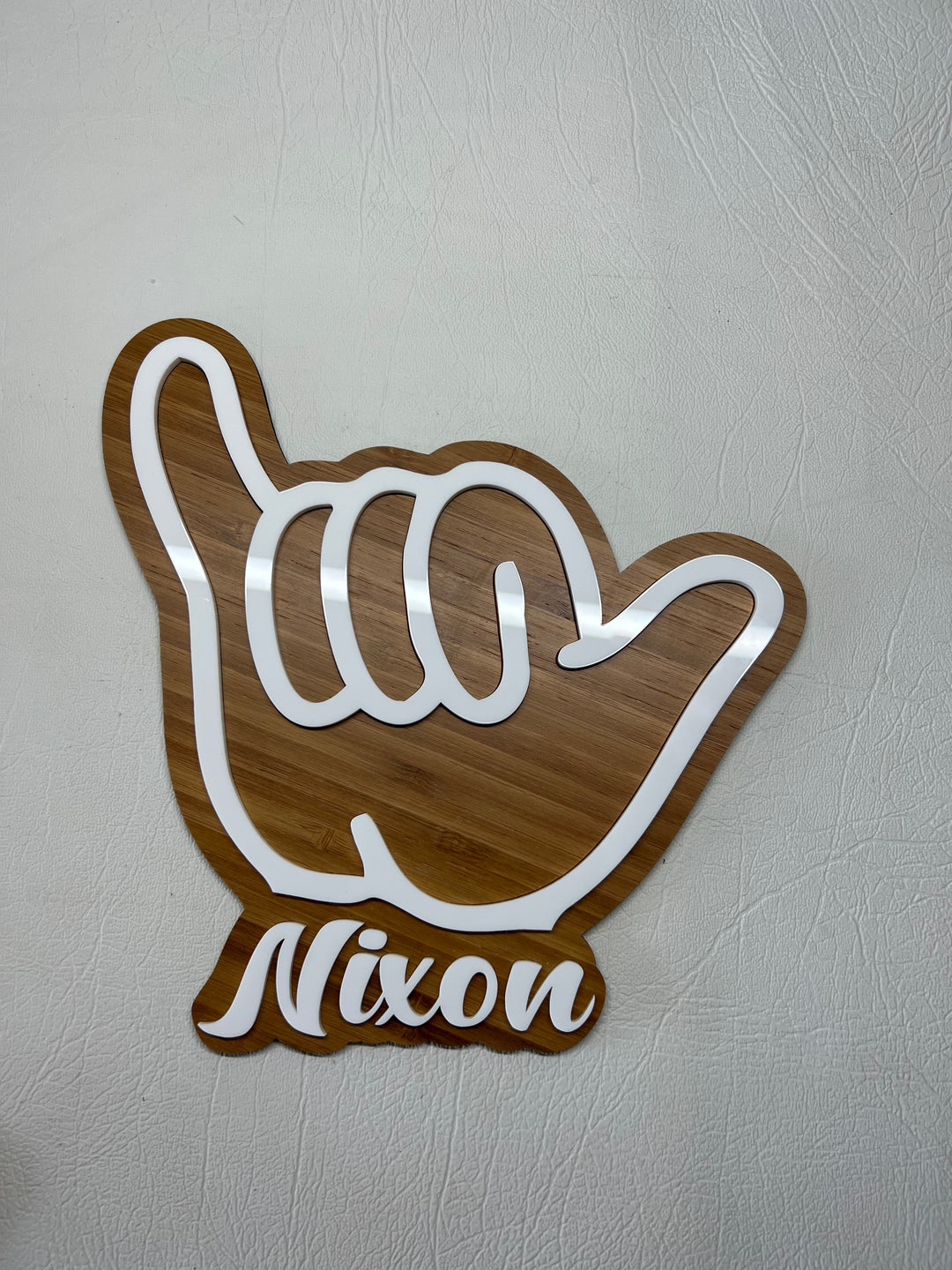 Personalised name signs (Shaka, Rocker, Gamer Peace + Soccer Ball)