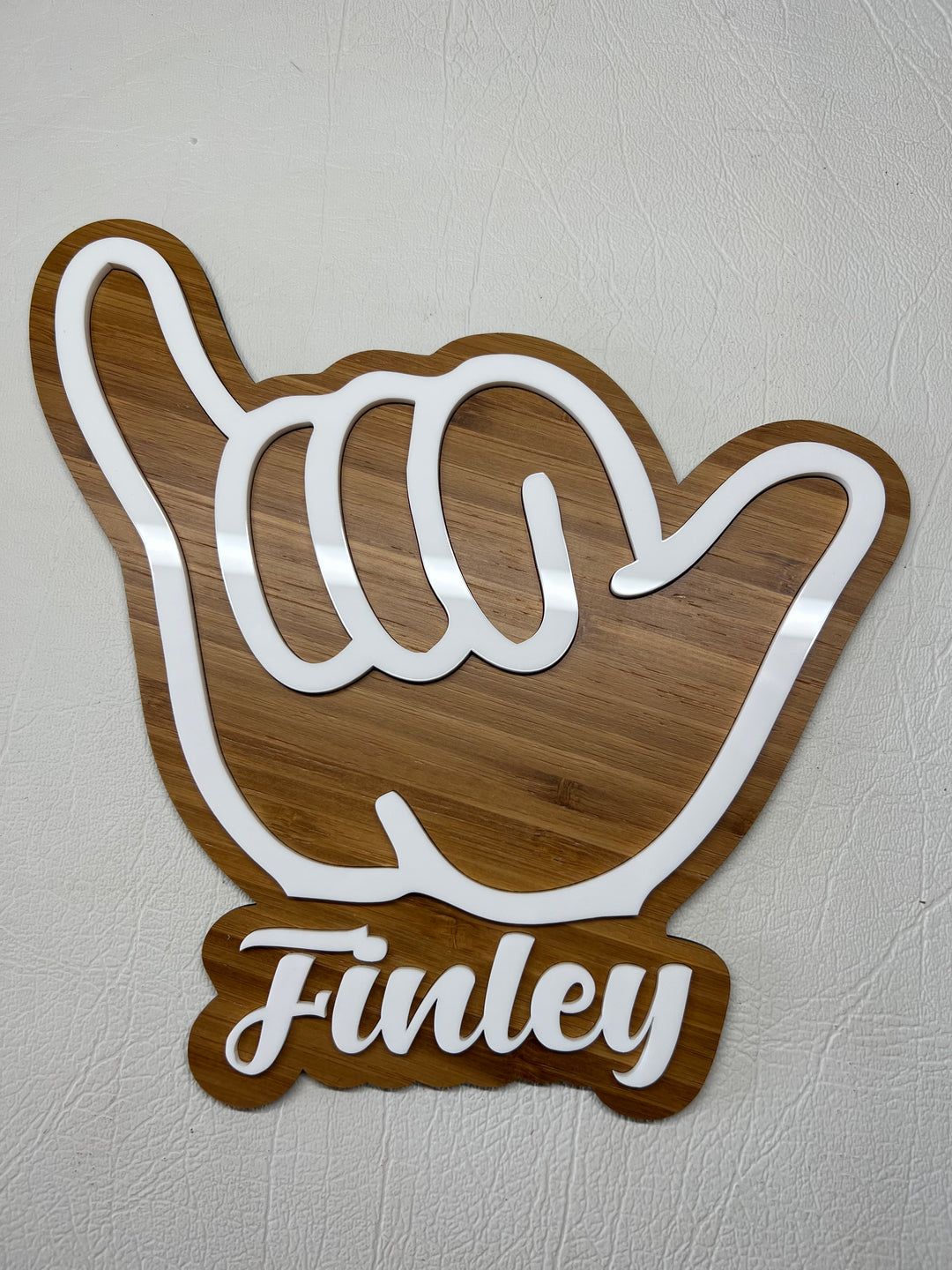 Personalised name signs (Shaka, Rocker, Gamer Peace + Soccer Ball)