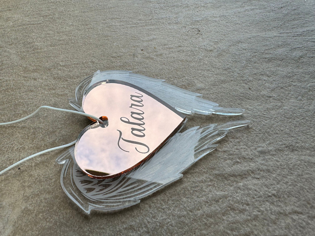 Personlised Memorial Angel Wings Christmas Ornament