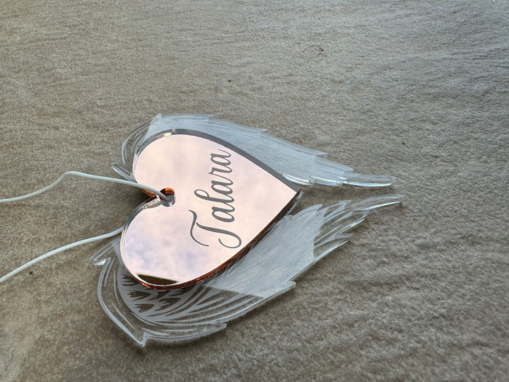 Personlised Memorial Angel Wings Christmas Ornament