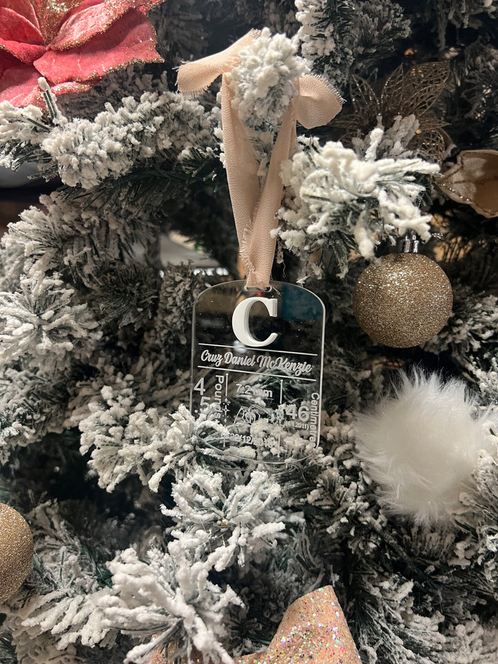 Personalised keepsake ornament - Birth details