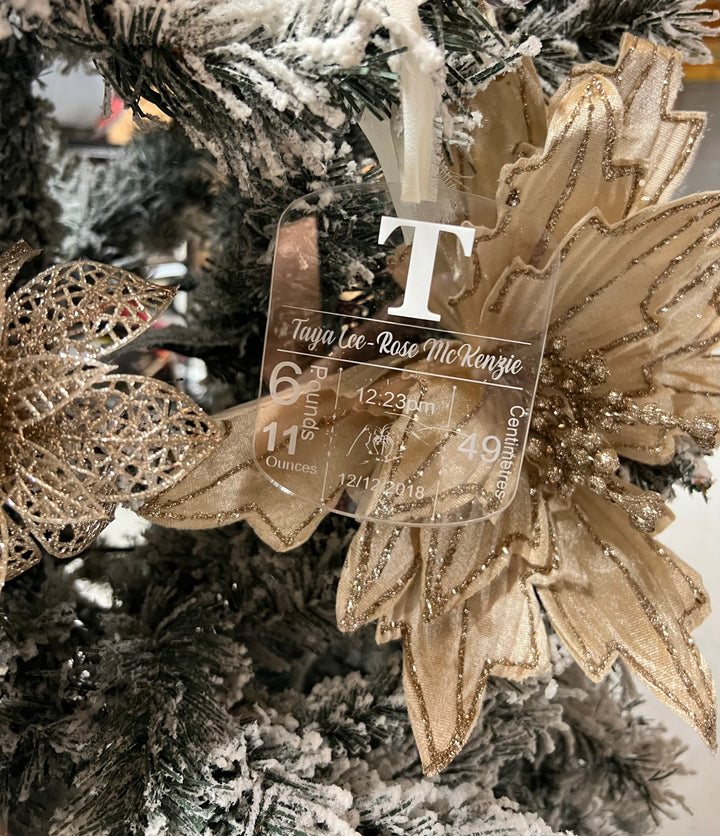 Personalised keepsake ornament - Birth details