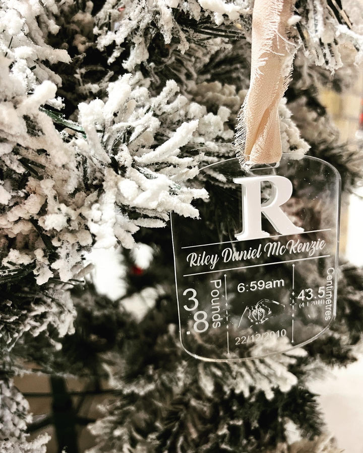 Personalised keepsake ornament - Birth details