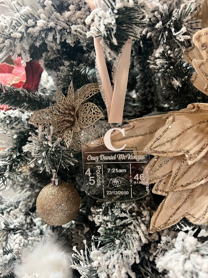 Personalised keepsake ornament - Birth details