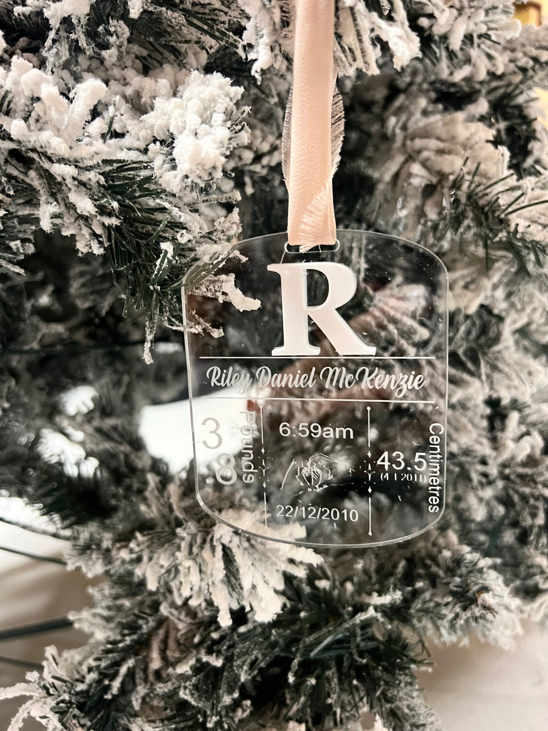 Personalised keepsake ornament - Birth details