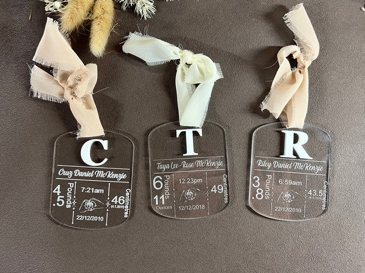 Personalised keepsake ornament - Birth details