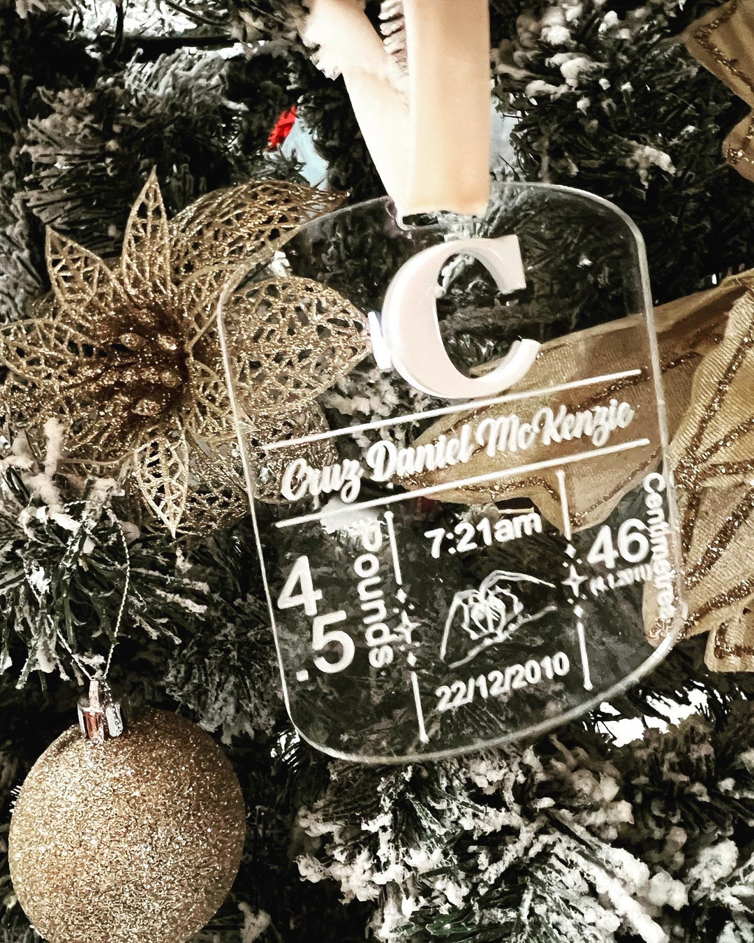 Personalised keepsake ornament - Birth details