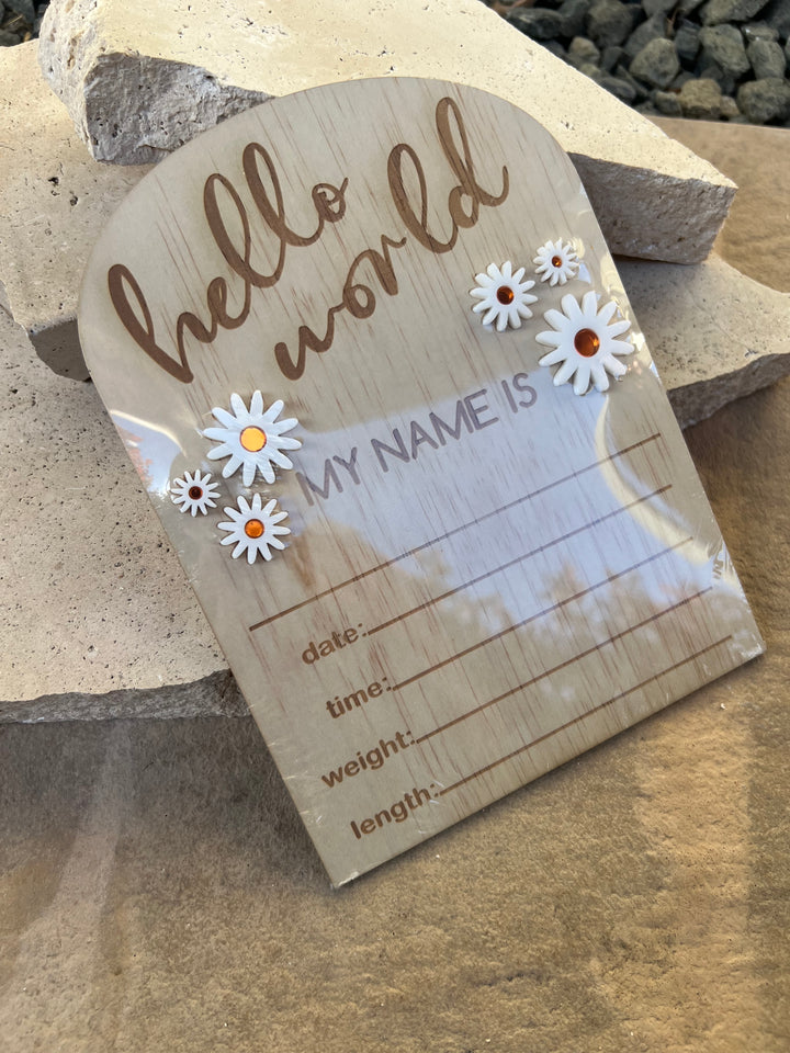 Double-Sided Baby Announcement Plaque