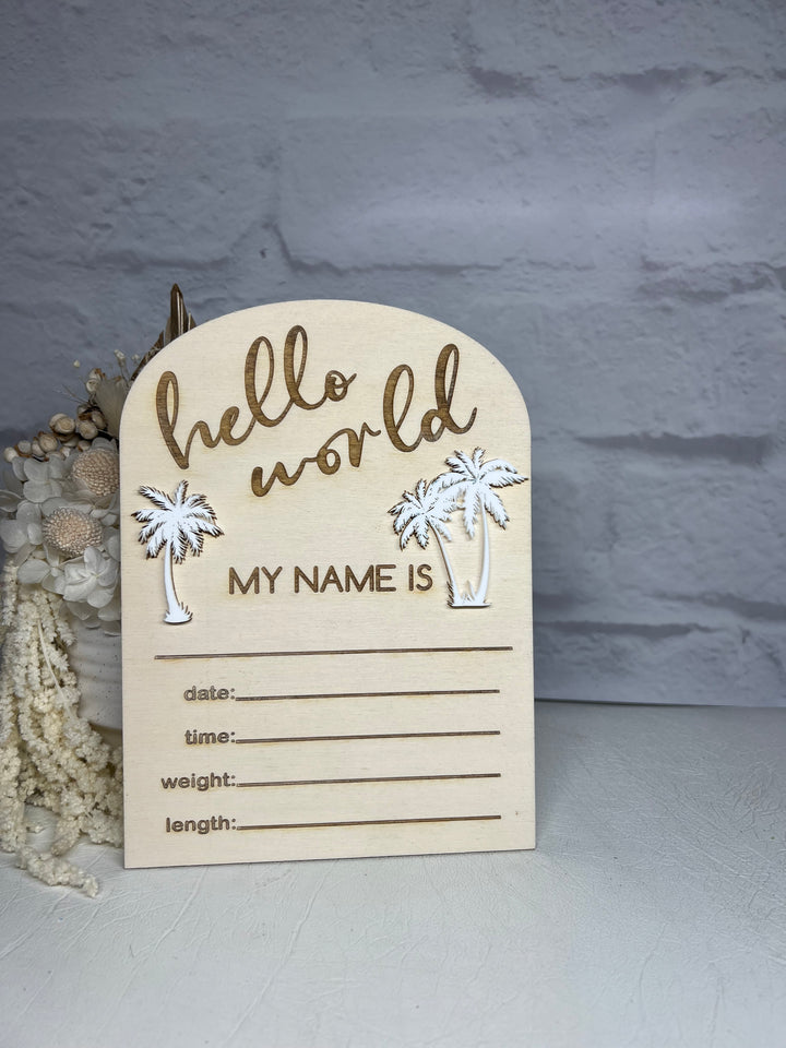 Double-Sided Baby Announcement Plaque