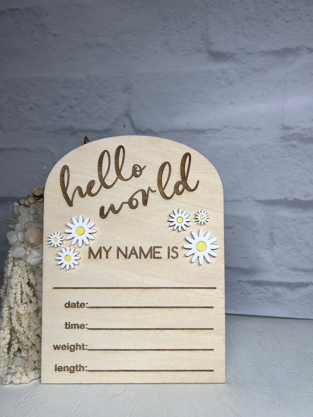 Double-Sided Baby Announcement Plaque
