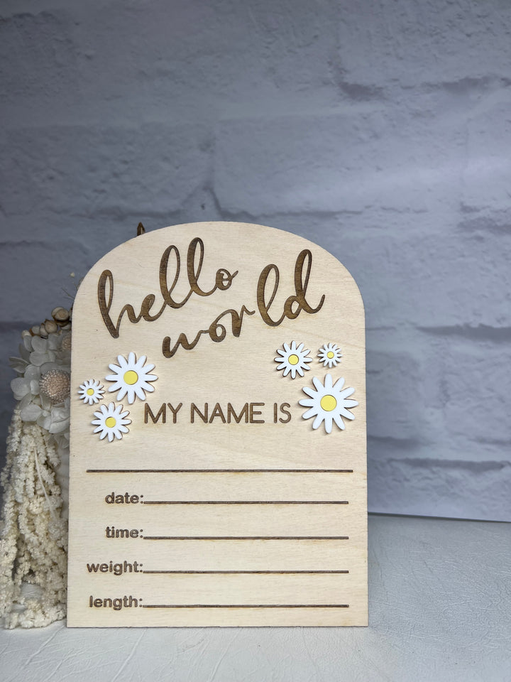 Double-Sided Baby Announcement Plaque