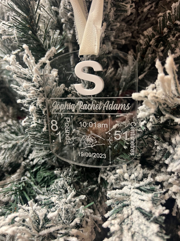 Personalised keepsake ornament - Birth details