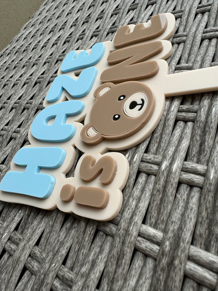 Teddy Bear First Birthday Cake Topper