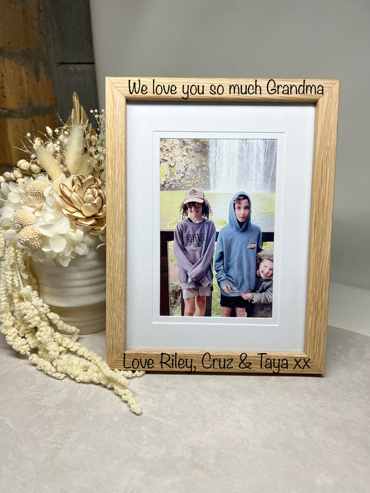 Engraved keepsake photo frame