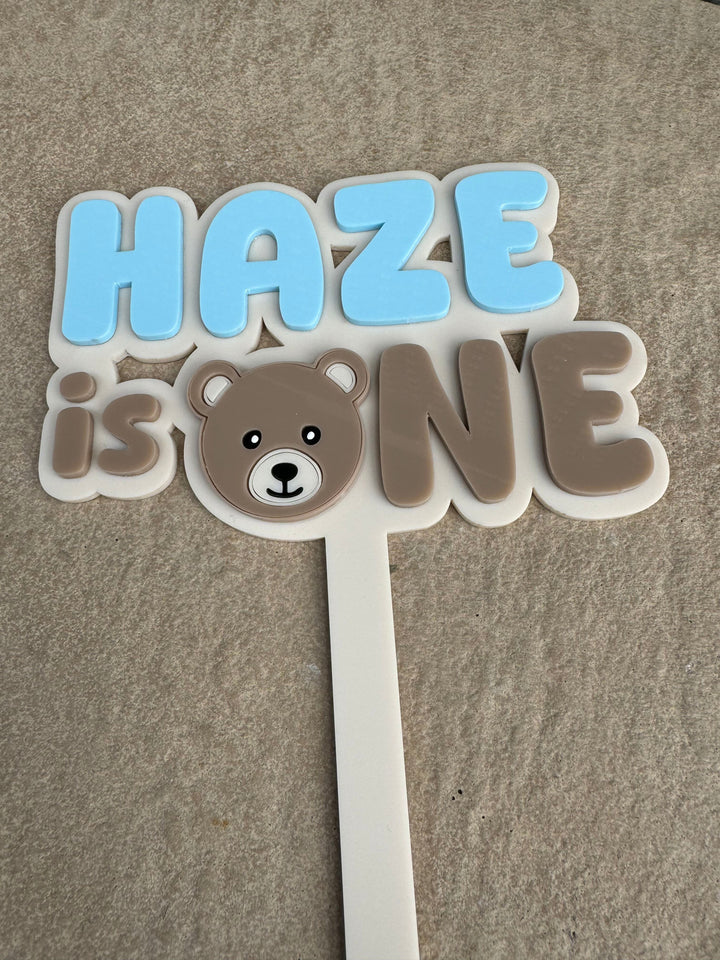 Teddy Bear First Birthday Cake Topper