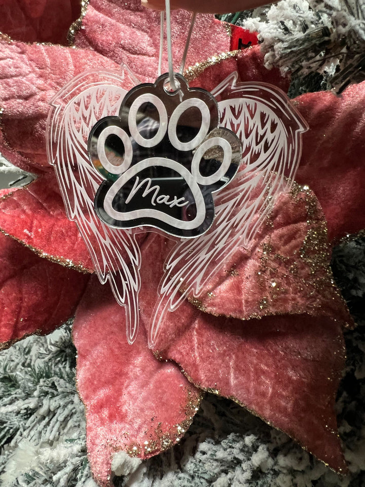 Pet Paw Memorial Mirror Ornament