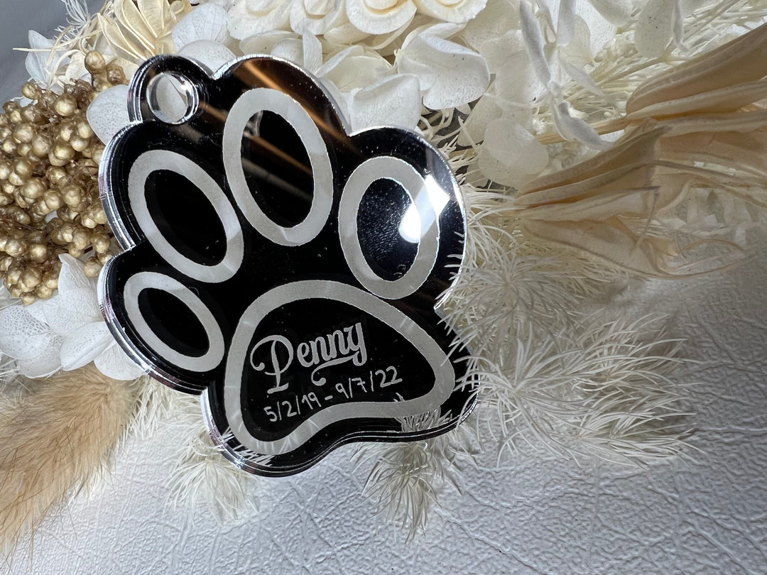Pet Paw Memorial Mirror Ornament