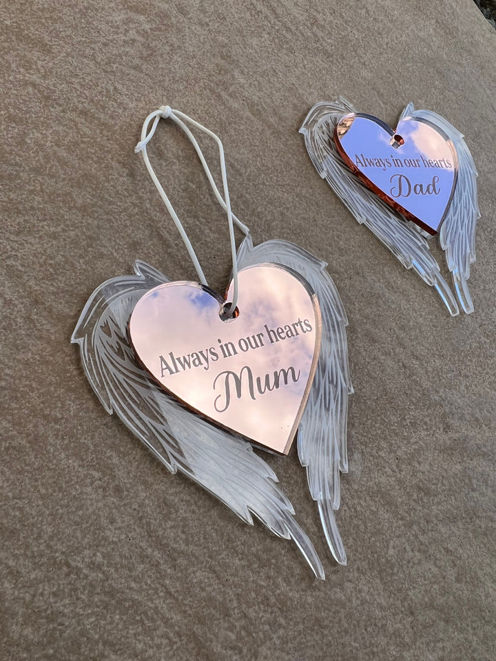 Personlised Memorial Angel Wings Christmas Ornament