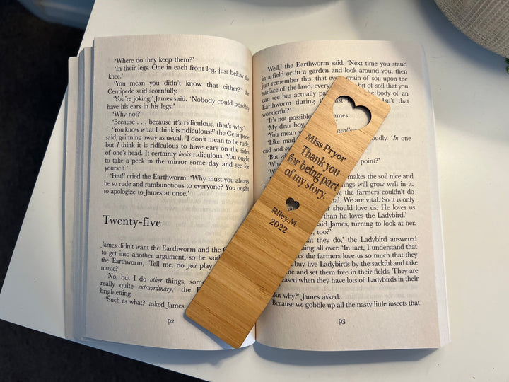 Teacher gift - personalised bookmark