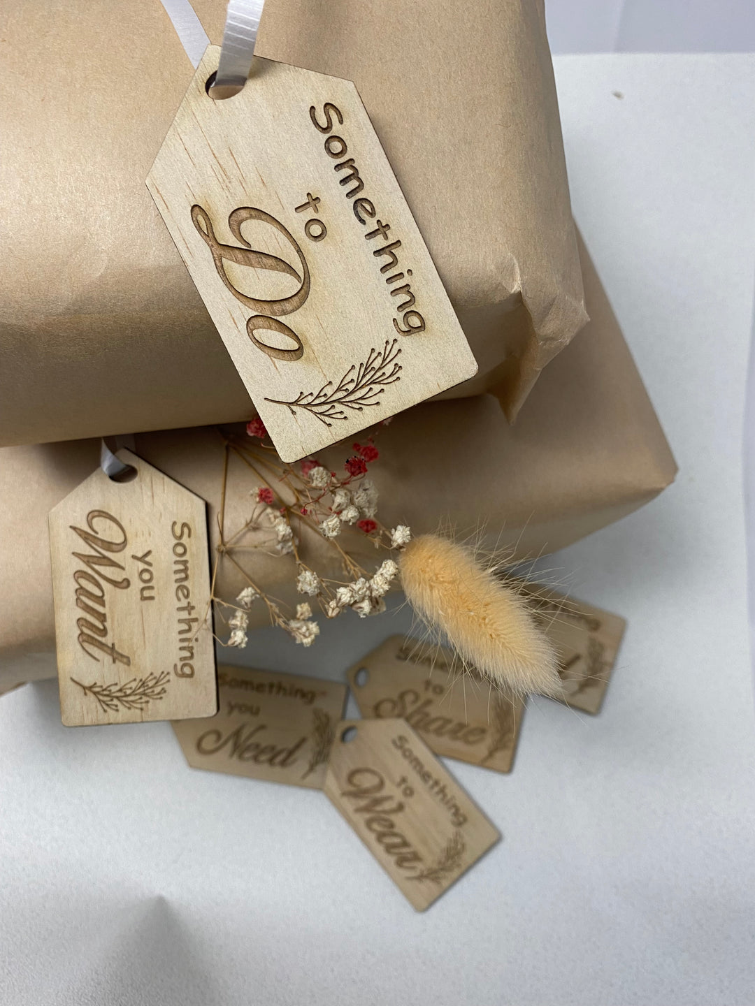 Want Need Wear Share set reusable personalised gift tags - Christmas, Easter, Birthday