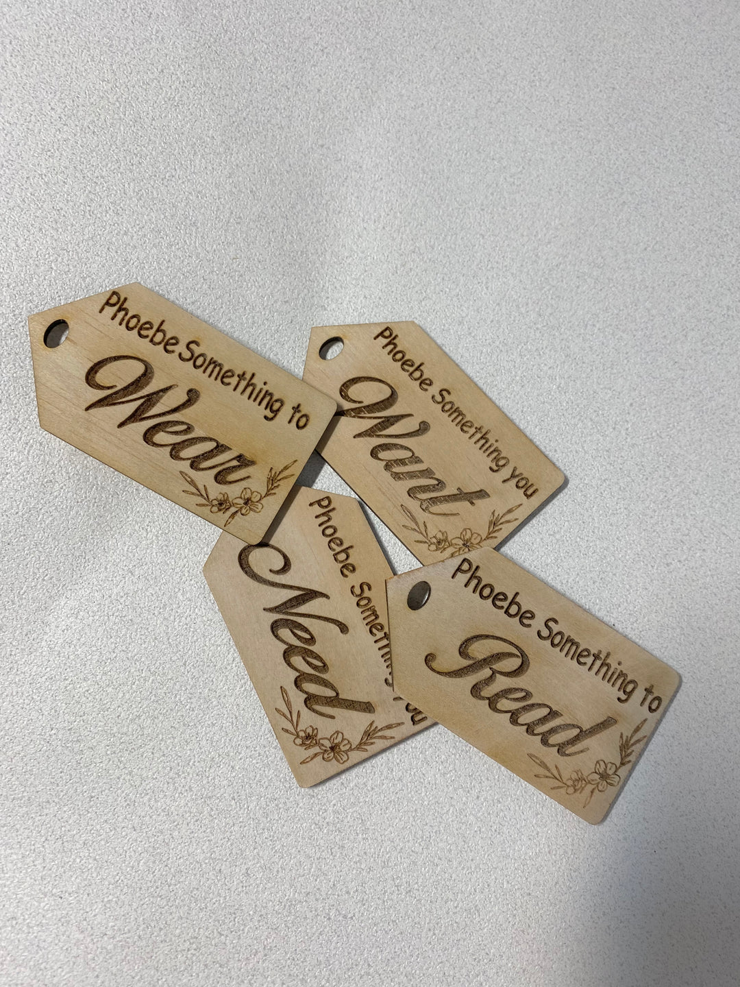 Want Need Wear Share set reusable personalised gift tags - Christmas, Easter, Birthday