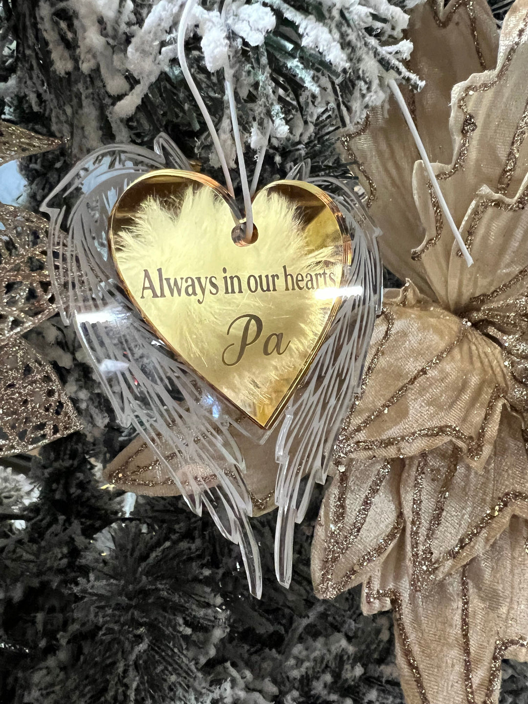 Personlised Memorial Angel Wings Christmas Ornament
