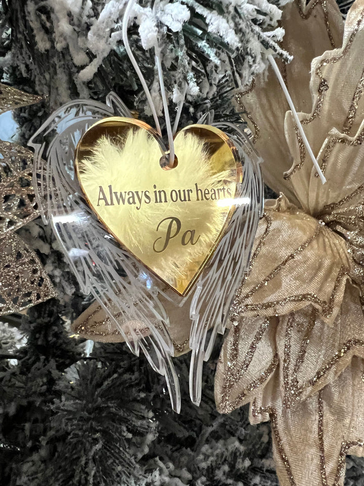 Personlised Memorial Angel Wings Christmas Ornament