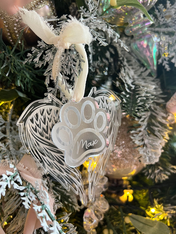 Pet Paw Memorial Mirror Ornament