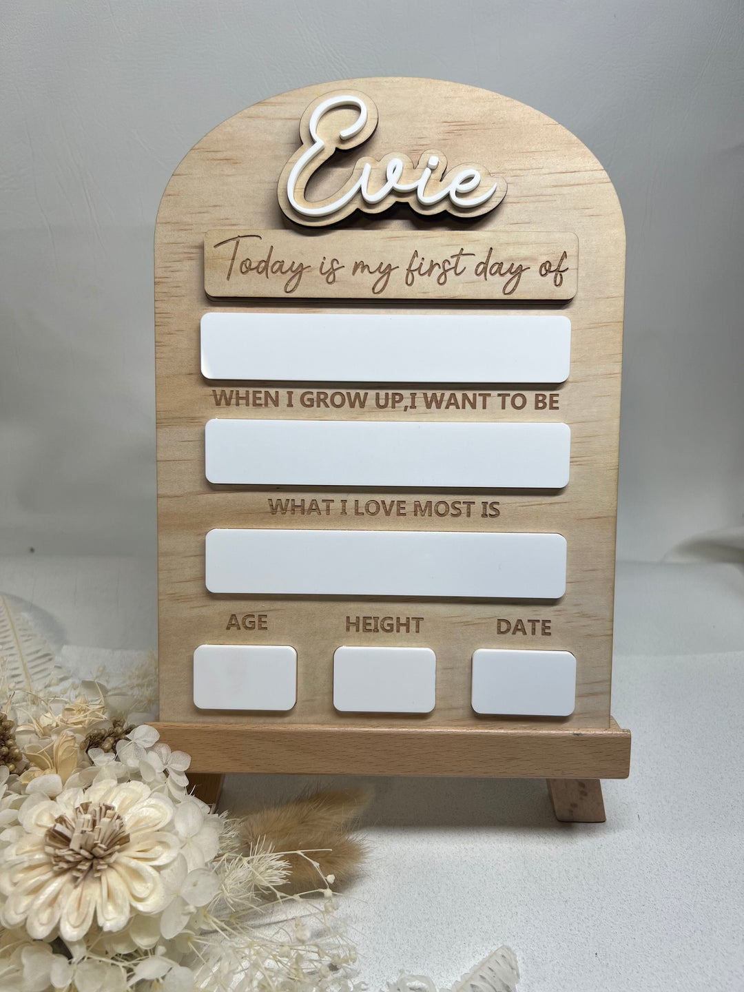 Back to school first/last day personalised board