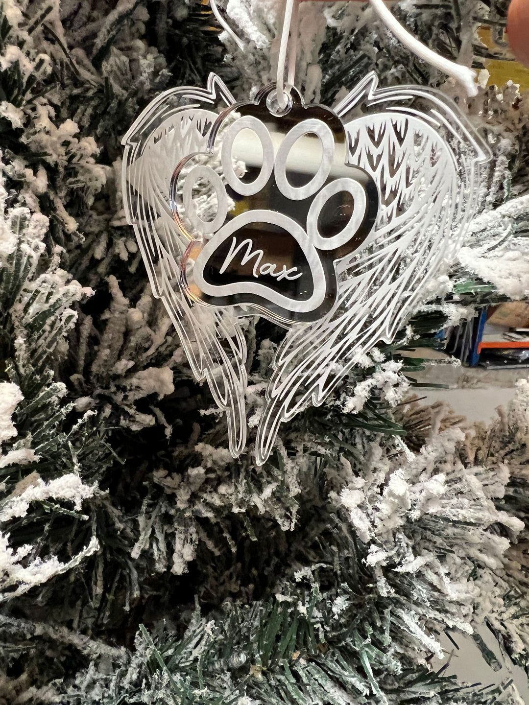 Pet Paw Memorial Mirror Ornament