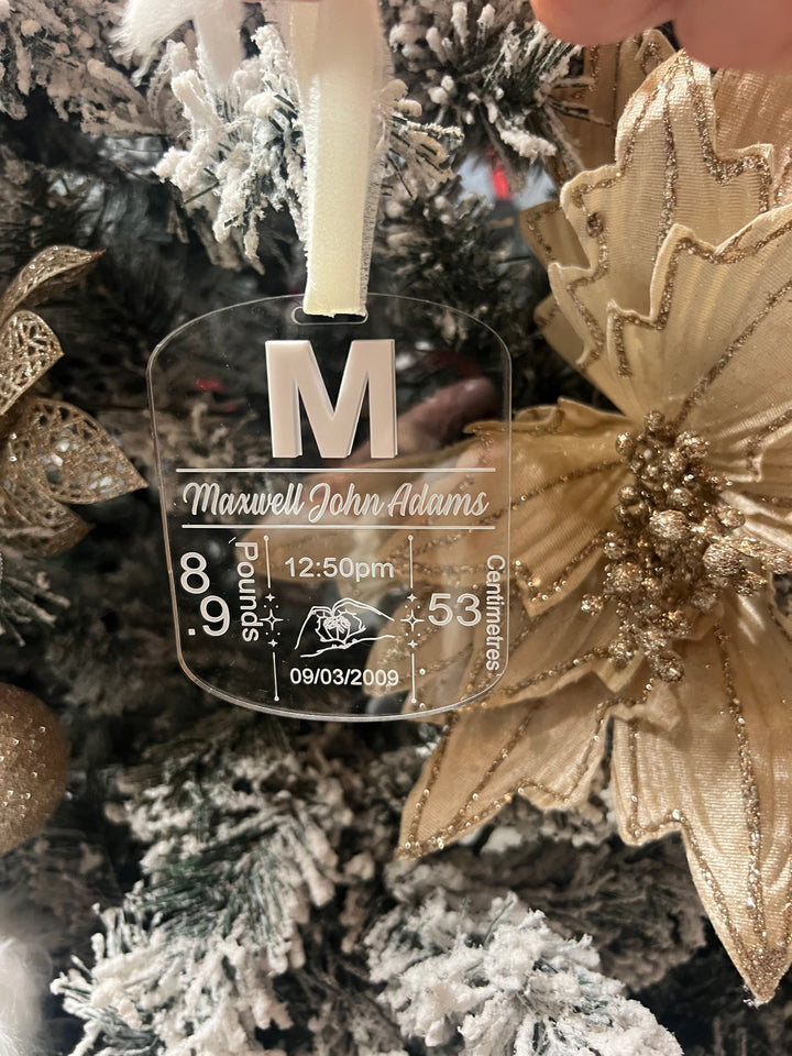 Personalised keepsake ornament - Birth details