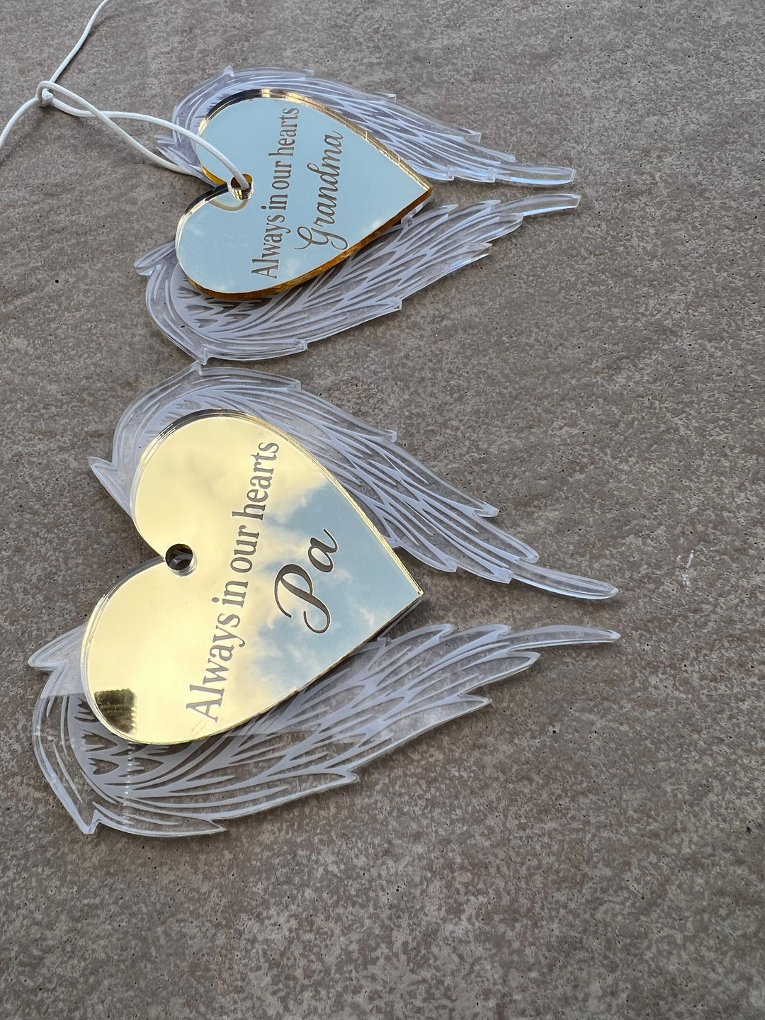 Personlised Memorial Angel Wings Christmas Ornament