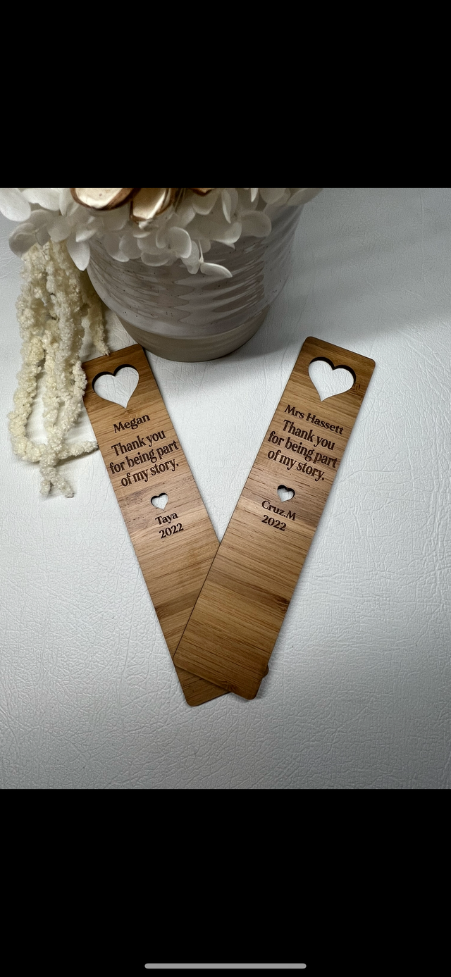 Teacher gift - personalised bookmark