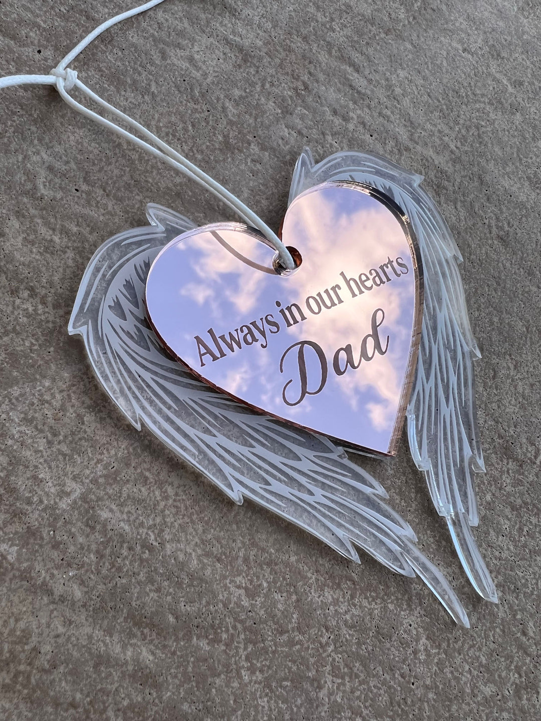 Personlised Memorial Angel Wings Christmas Ornament