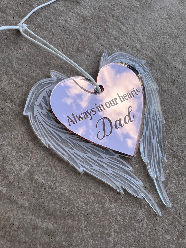 Personlised Memorial Angel Wings Christmas Ornament