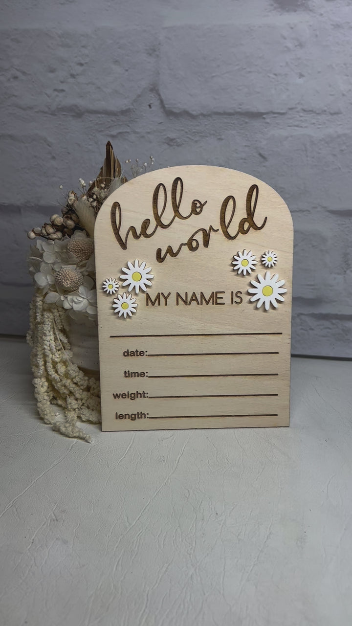 Double-Sided Baby Announcement Plaque