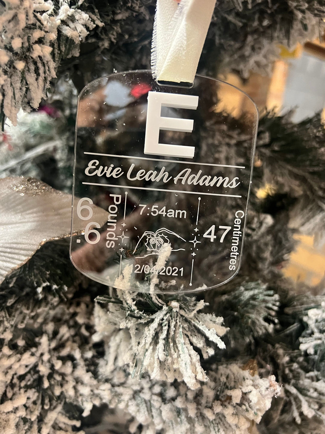 Personalised keepsake ornament - Birth details