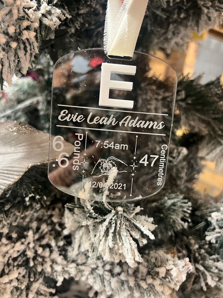 Personalised keepsake ornament - Birth details