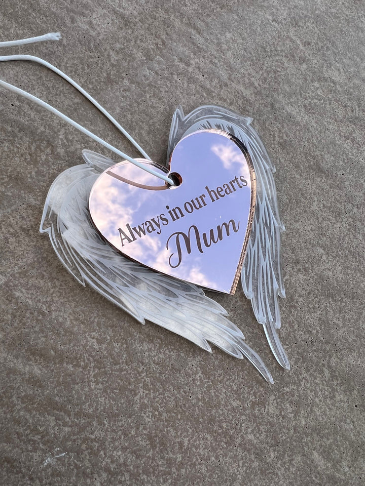 Personlised Memorial Angel Wings Christmas Ornament