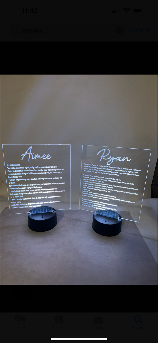Clear Acrylic Wedding Vows Sign