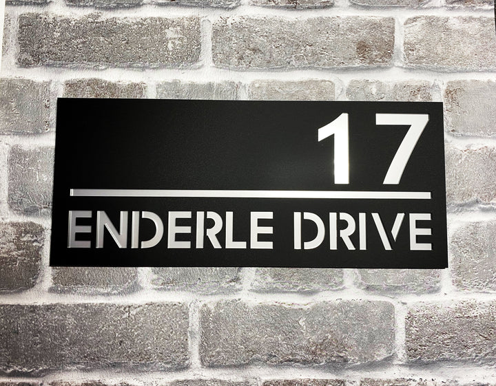 2 colour address sign - rectangle, square, circle option